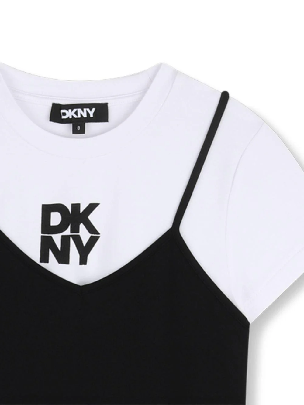 Abito per bambina DKNY Kids nero con stampa con logo - Image 6