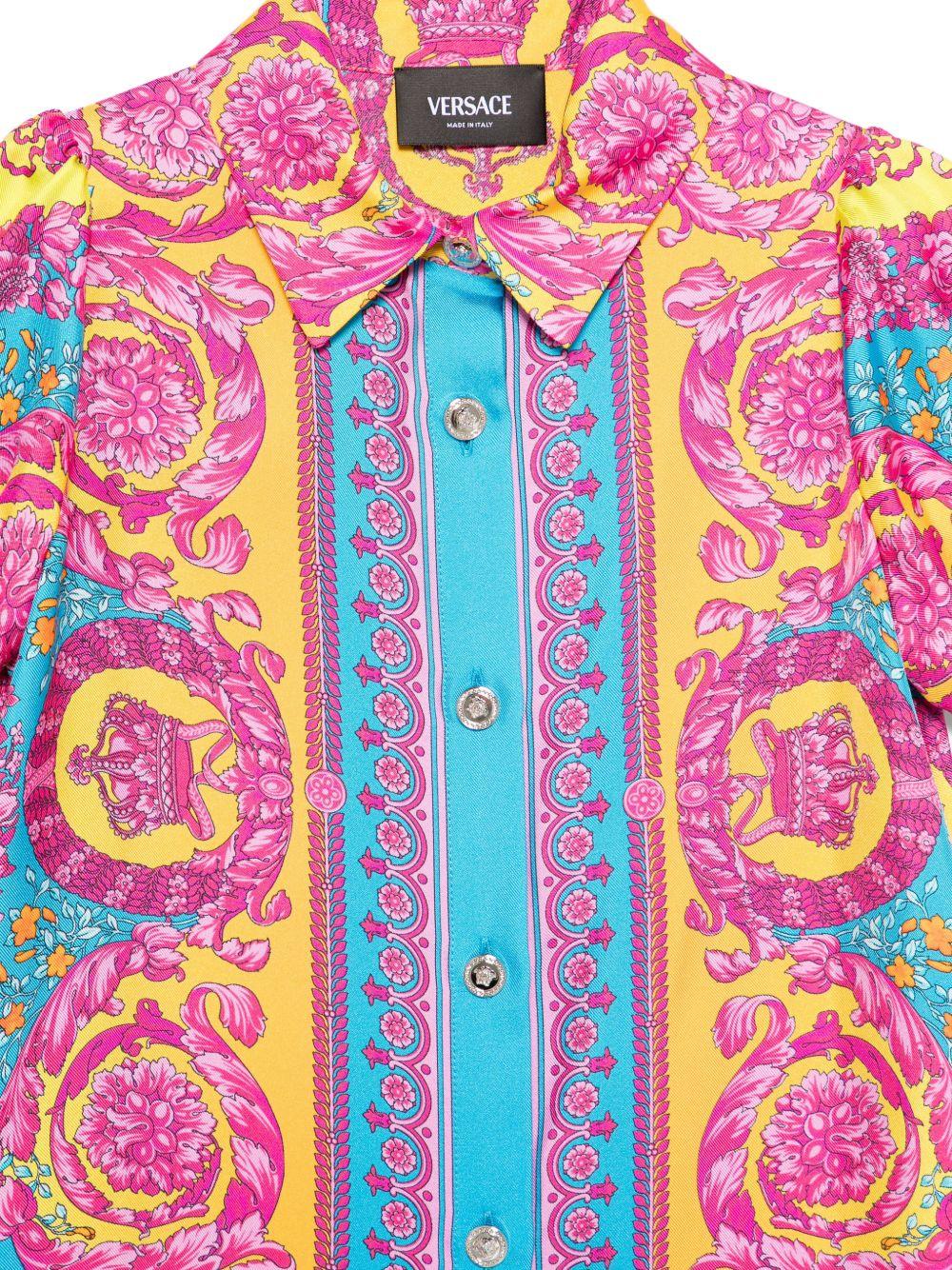 Abito per bambina Versace Kids multicolore con stampa medusa sul retro - Image 3