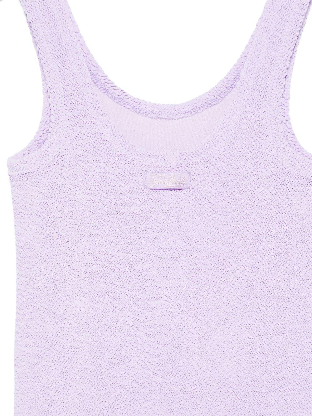 Abito Taina W per bambina MC2 Saint Barth Kids viola con scollo rotondo - Image 3