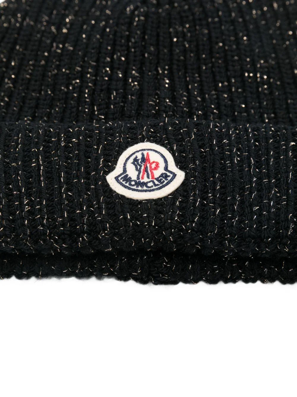 Berretto per bambina Moncler Enfant nero con applicazione con logo - Image 3