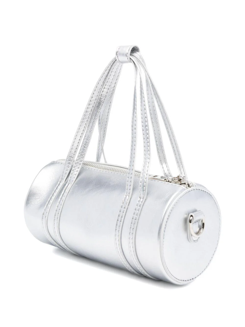 Borsa cilindrica per bambina Philosophy Di Lorenzo Serafini Kids argento in vernice - Image 7