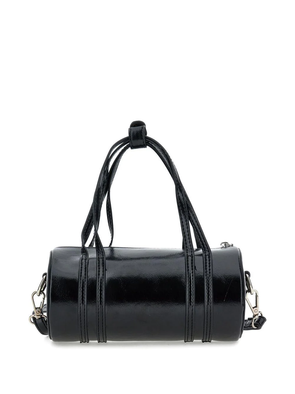 Borsa cilindrica per bambina Philosophy Di Lorenzo Serafini Kids nero in vernice - Image 7