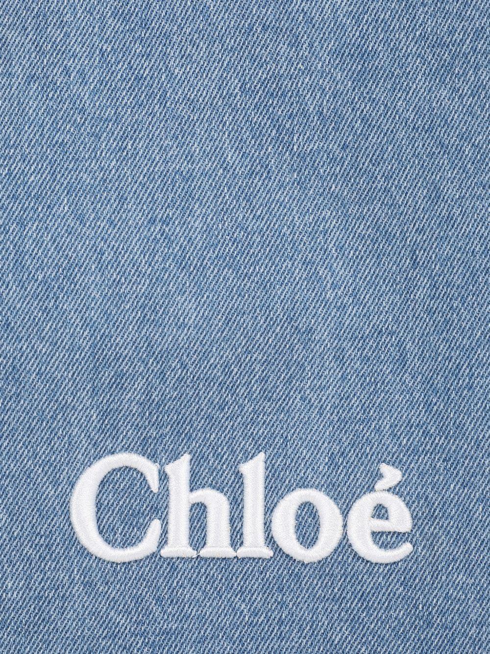 Borsa fasciatoio per neonati Chloé Kids azzurra con logo ricamato - Image 6