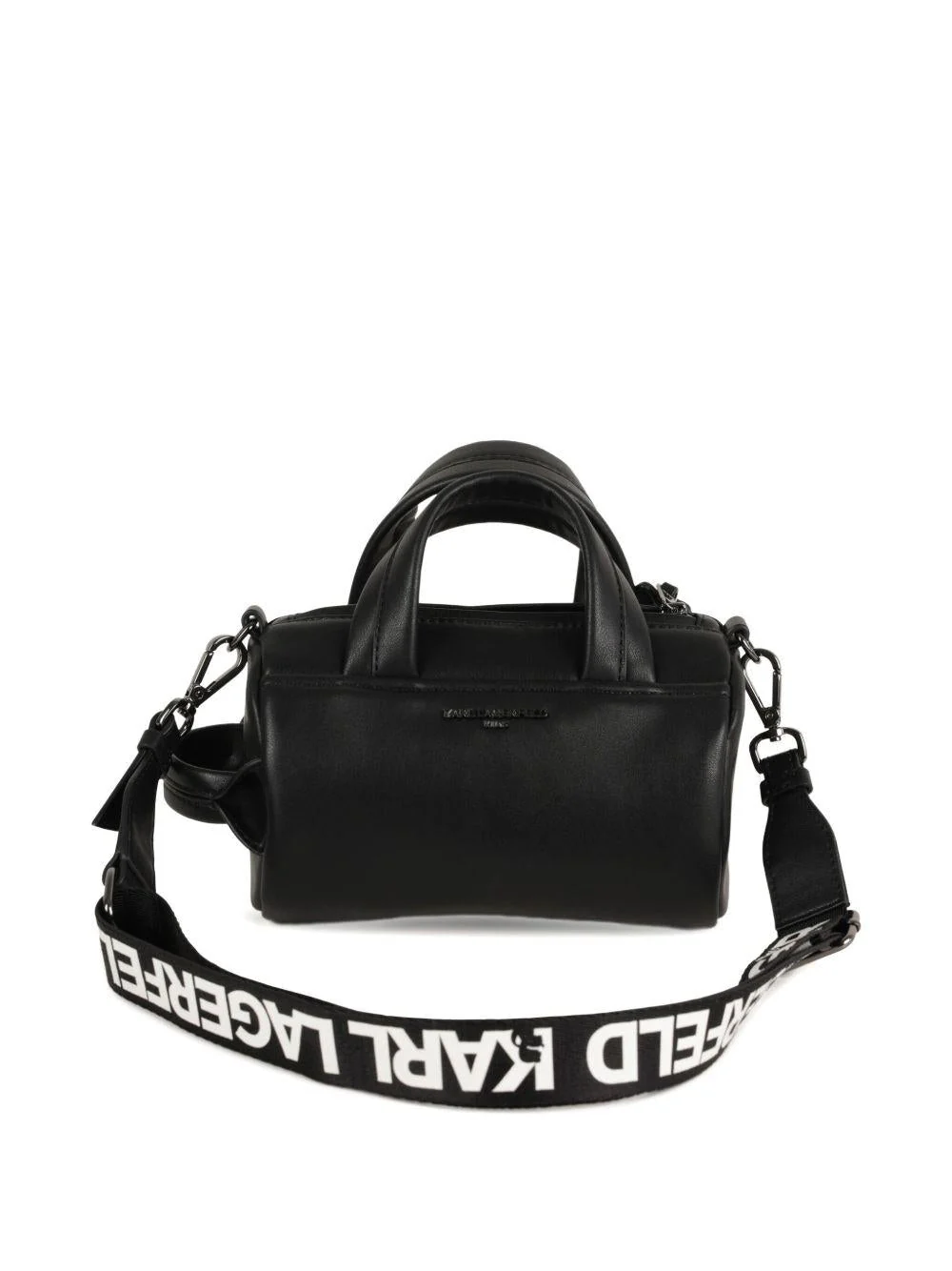 Borsa mini per bambina Karl Lagefeld Kids nera in pelle con tracolla removibile - Image 3