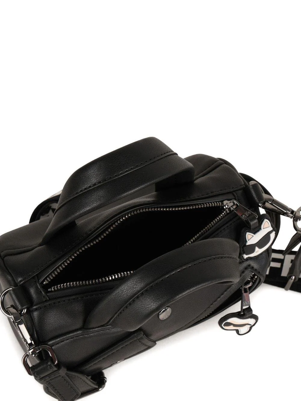 Borsa mini per bambina Karl Lagefeld Kids nera in pelle con tracolla removibile - Image 4