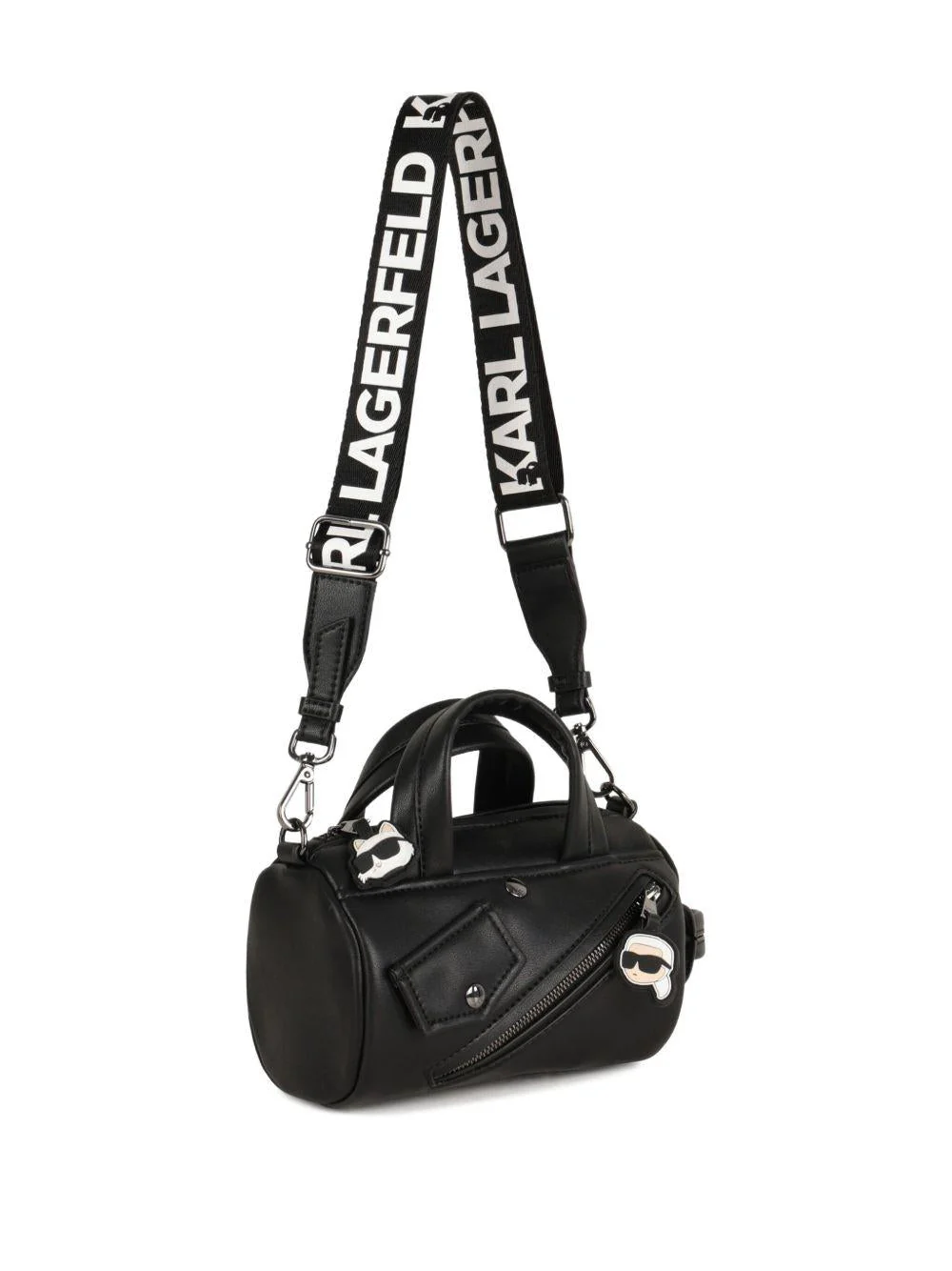 Borsa mini per bambina Karl Lagefeld Kids nera in pelle con tracolla removibile - Image 9