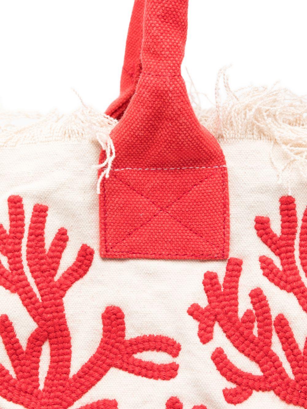 Borsa tote con logo vanity MC2 Saint Barth bianco con logo ricamato - Image 3