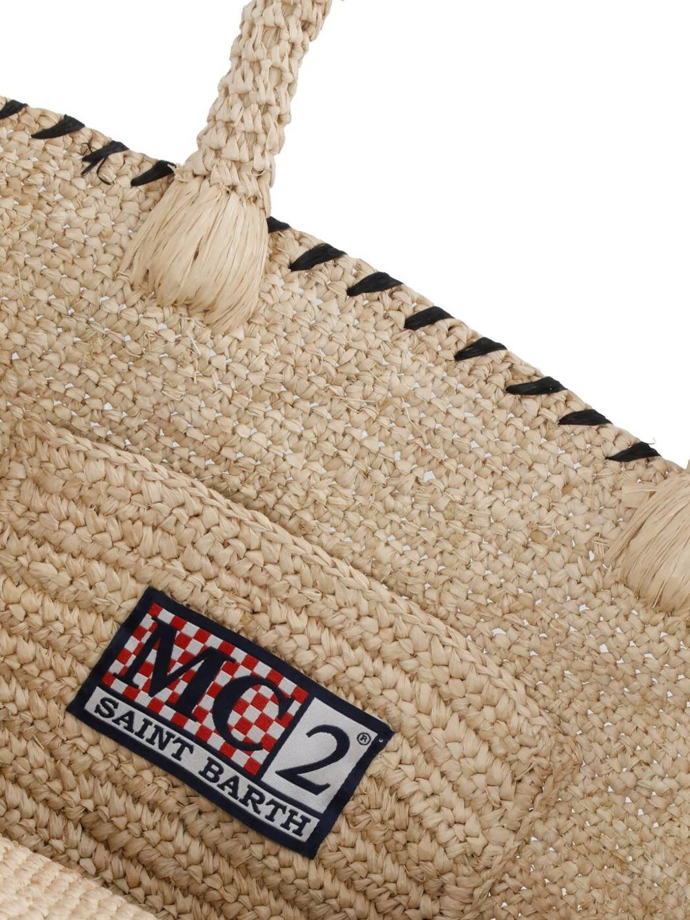 Borsa tote Vanity MC2 Saint Barth beige con logo ricamato sul davanti - Image 3