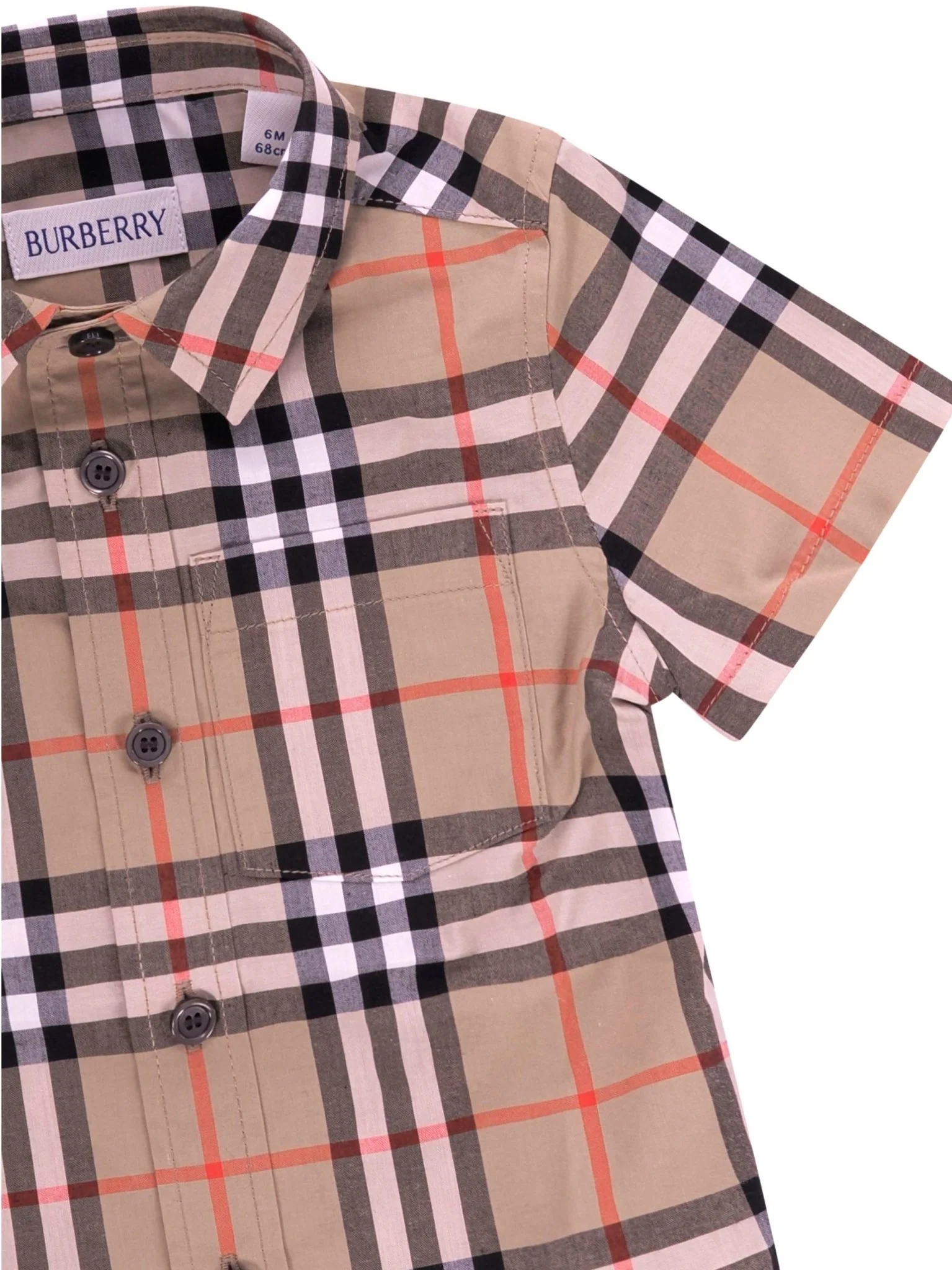 Camicia neonato Burberry Kids beige  con motivo a quadri - Image 3