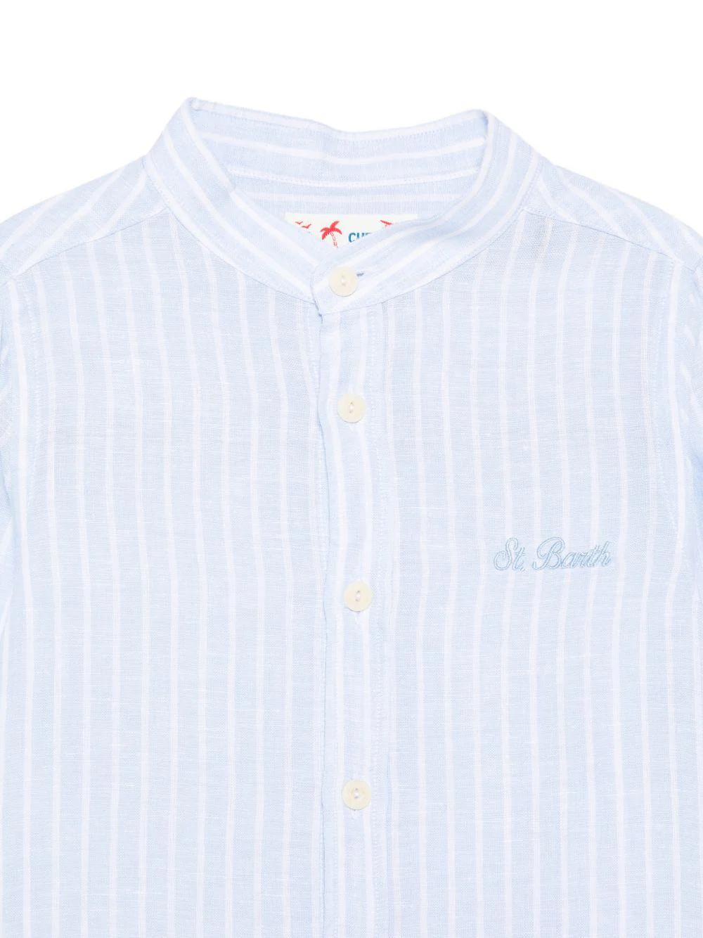 Camicia per bambino MC2 Saint Barth Kids azzurra con design a righe - Image 3