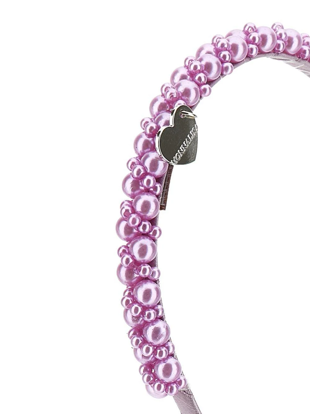 Cerchietto per bambina Monnalisa lilla con decorazione di perle - Image 3