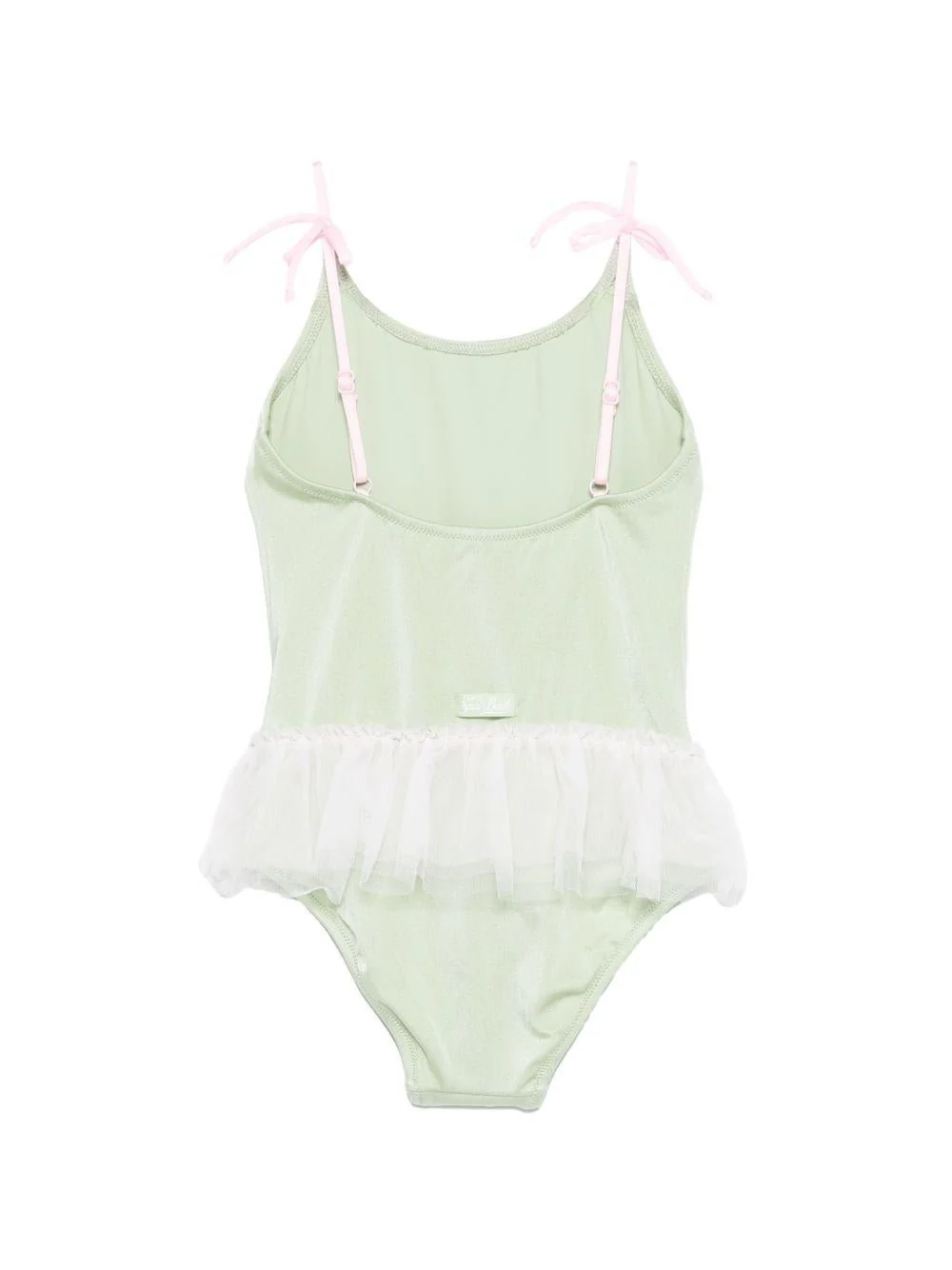 Costume intero per bambina MC2 Saint Barth Kids verde con stampa conchiglie - Image 3