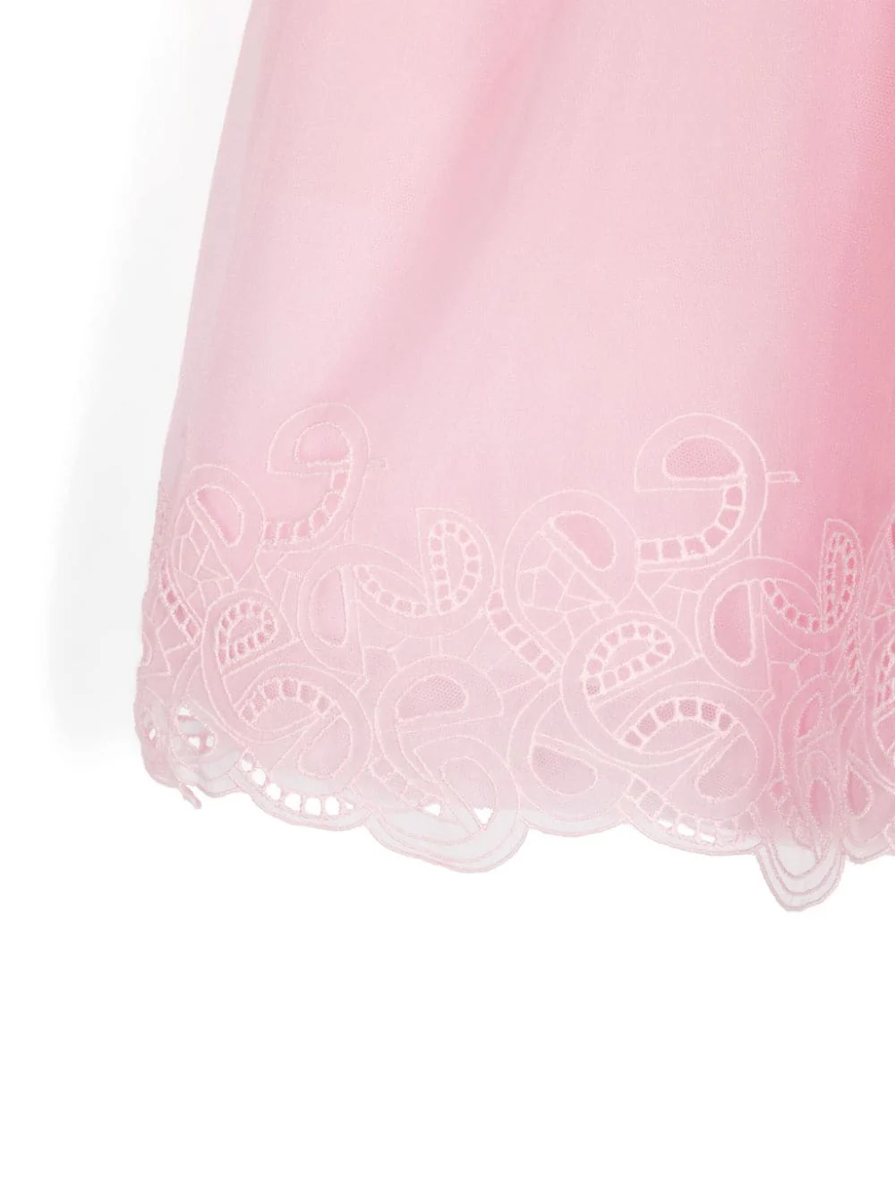 Abito per bambina Elie Saab Junior rosa con fiocco e dettagli in pizzo - Image 3