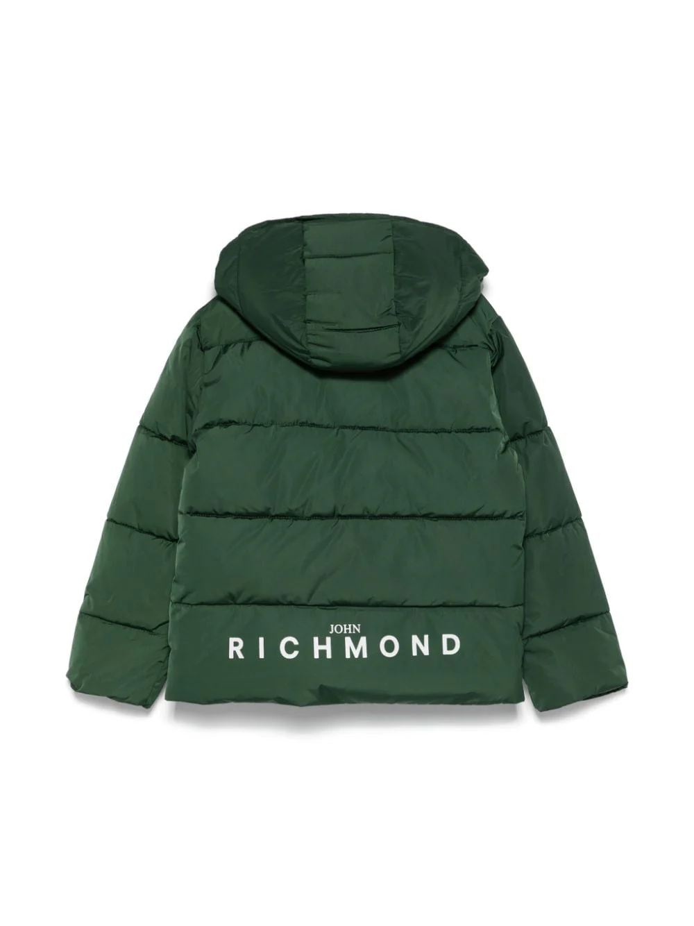 Piumino con stampa per ragazzino John Richmond Junior verde con cappuccio rimovibile - Image 3