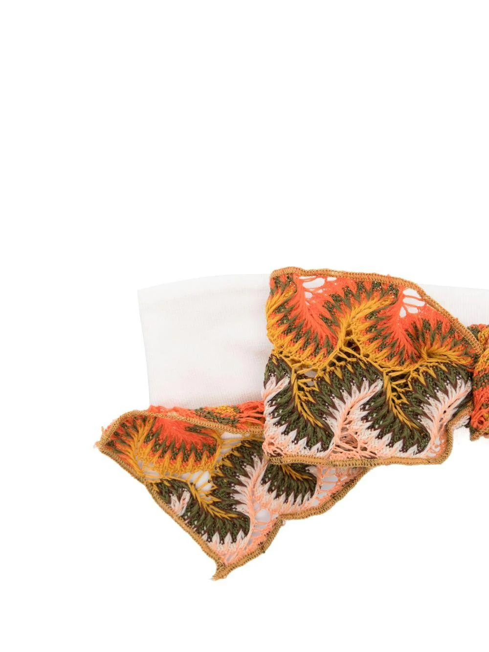 Fascia per capelli per neonata La Stupenderia bianco con fiocco e applicazione interna con logo - Image 3