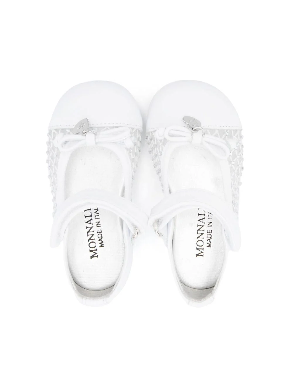 Ballerine per bambina Monnalisa bianco con decorazione in cristalli - Image 3
