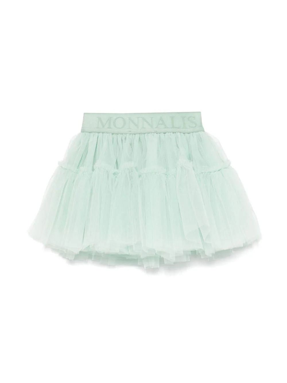 Minigonna in tulle per neonata Monnalisa verde con orlo svasato - Image 3