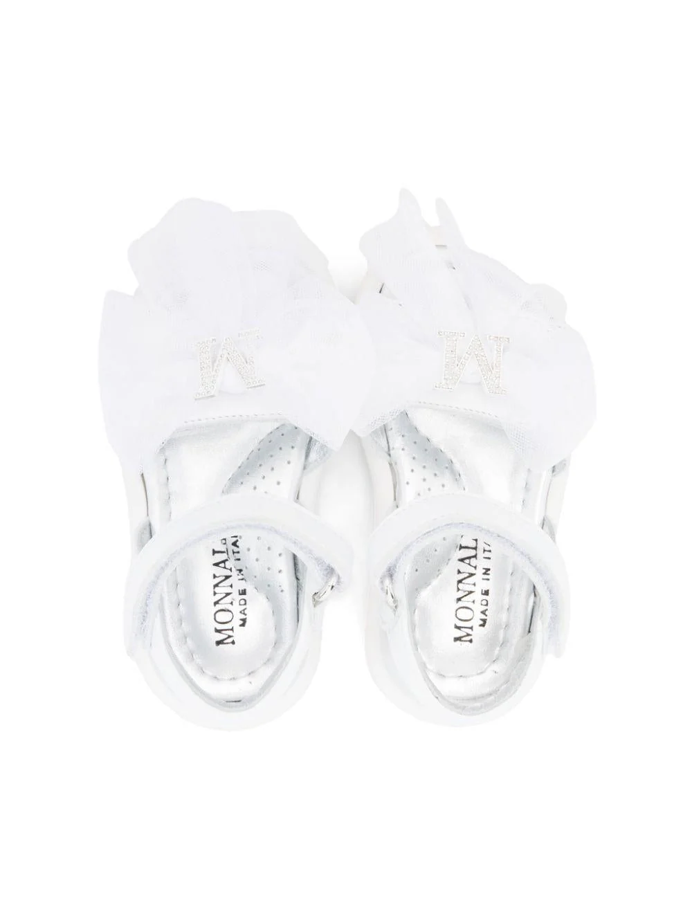 Sandali per bambina Monnalisa bianco con dettaglio fiocco - Image 3