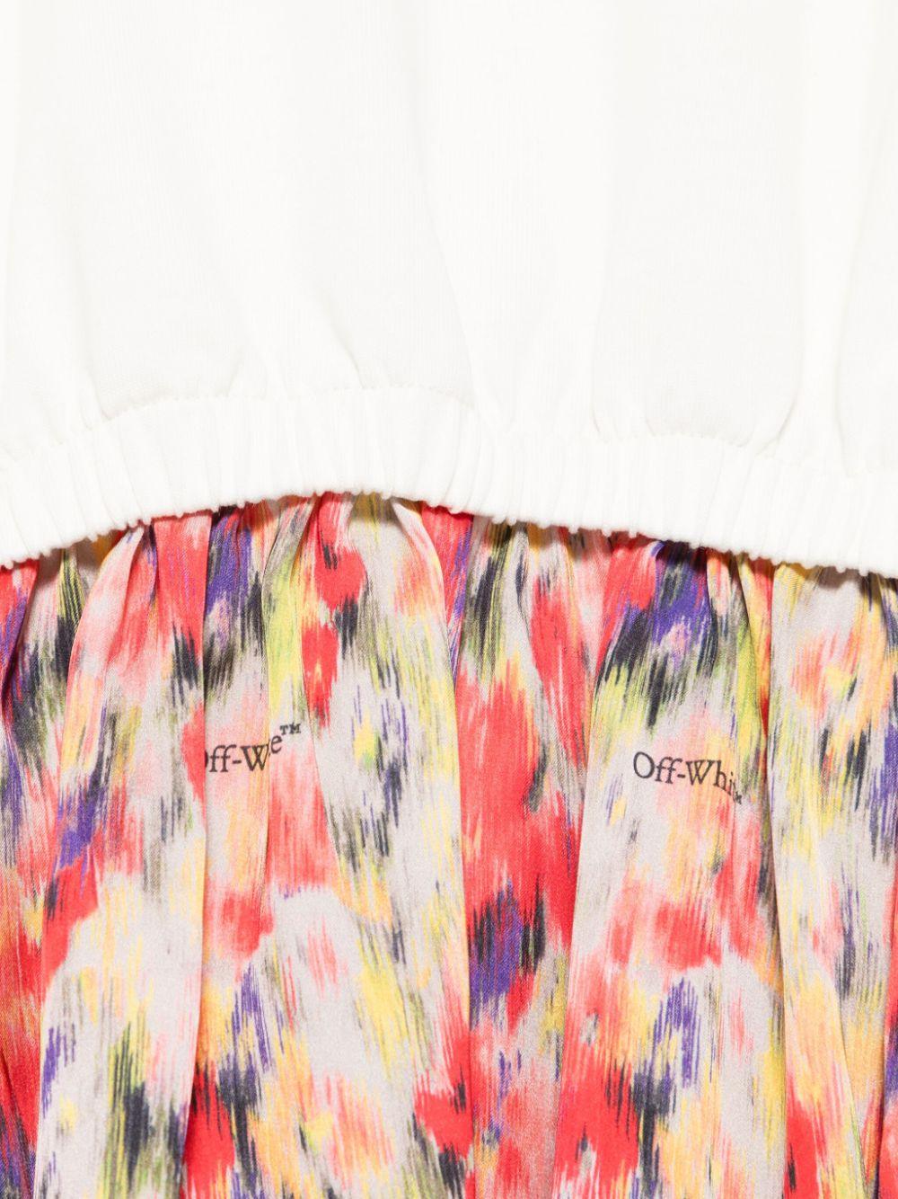 Abito con stampa per bambina Off-White Kids bianco con maniche corte - Image 3