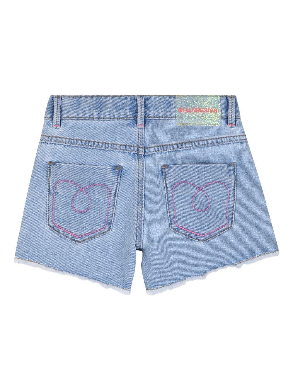 Pantaloncini per bambina BillieBlush blu con decorazioni in cristallo - Image 3
