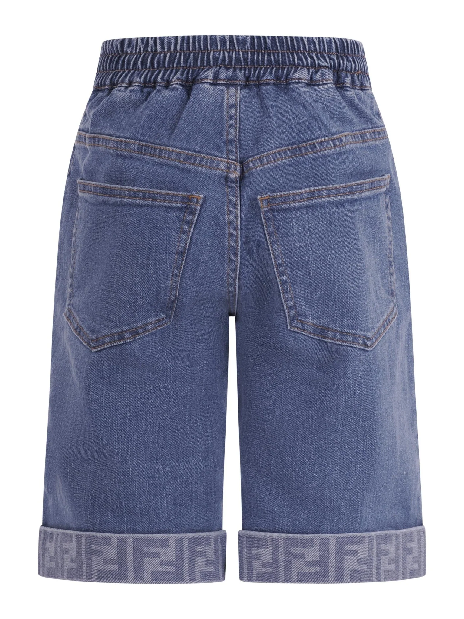 Pantaloni per bambina Fendi Kids denim con dettaglio monogramma FF - Image 3