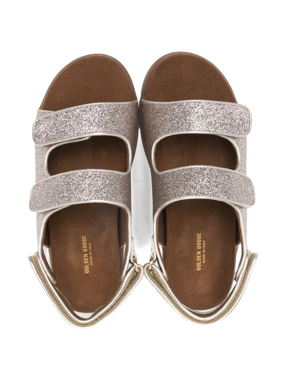 Sandali per bambina Golden Goose Kids argento con finitura glitterata - Image 4