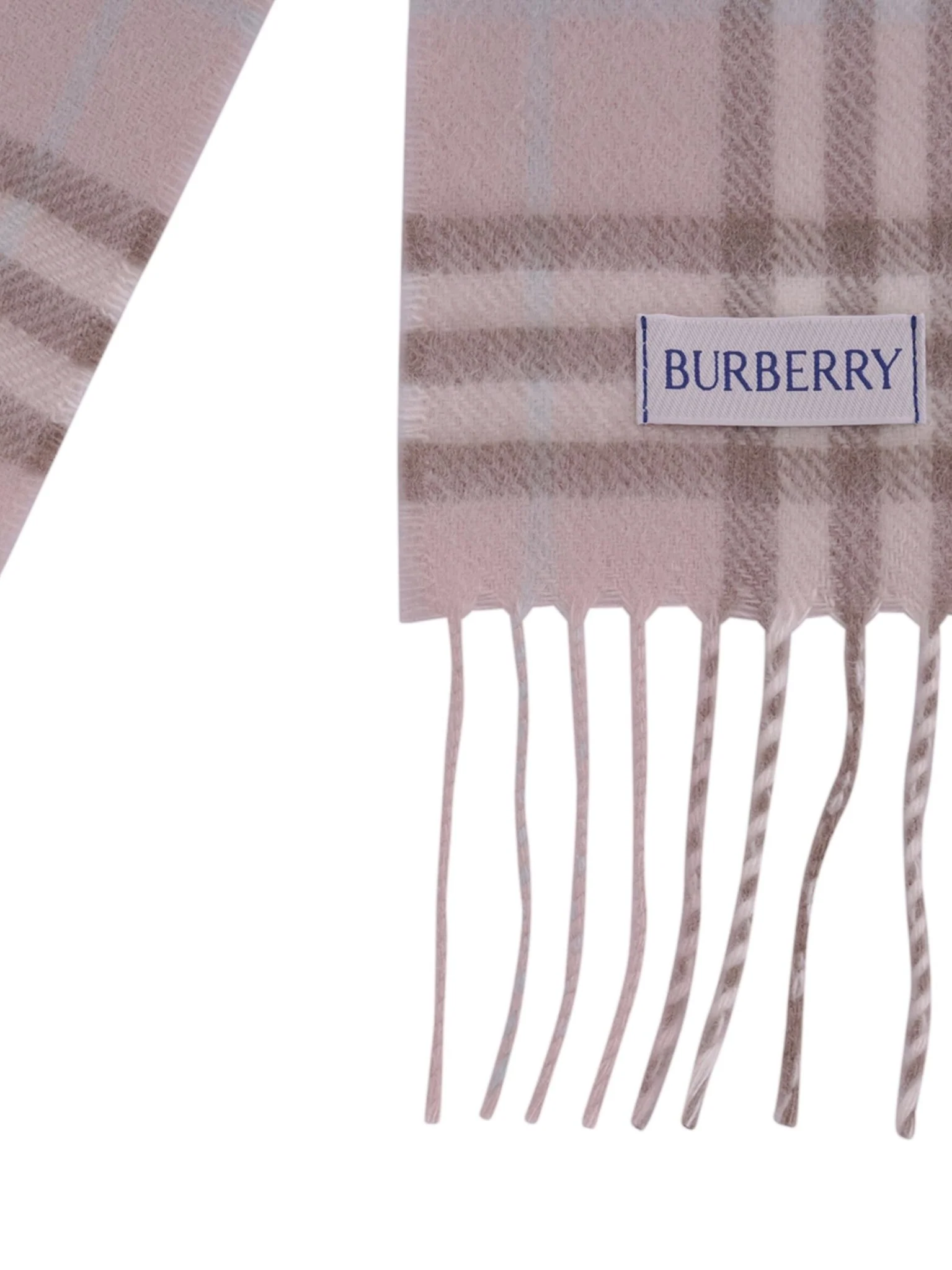 Sciarpa per bambina Burberry Kids rosa con frange - Image 3
