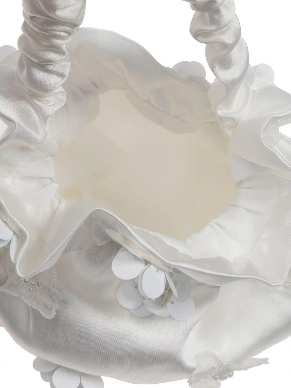 Borsa a spalla per bambina Self-Portrait Kids bianco con applicazione a fiori - Image 5