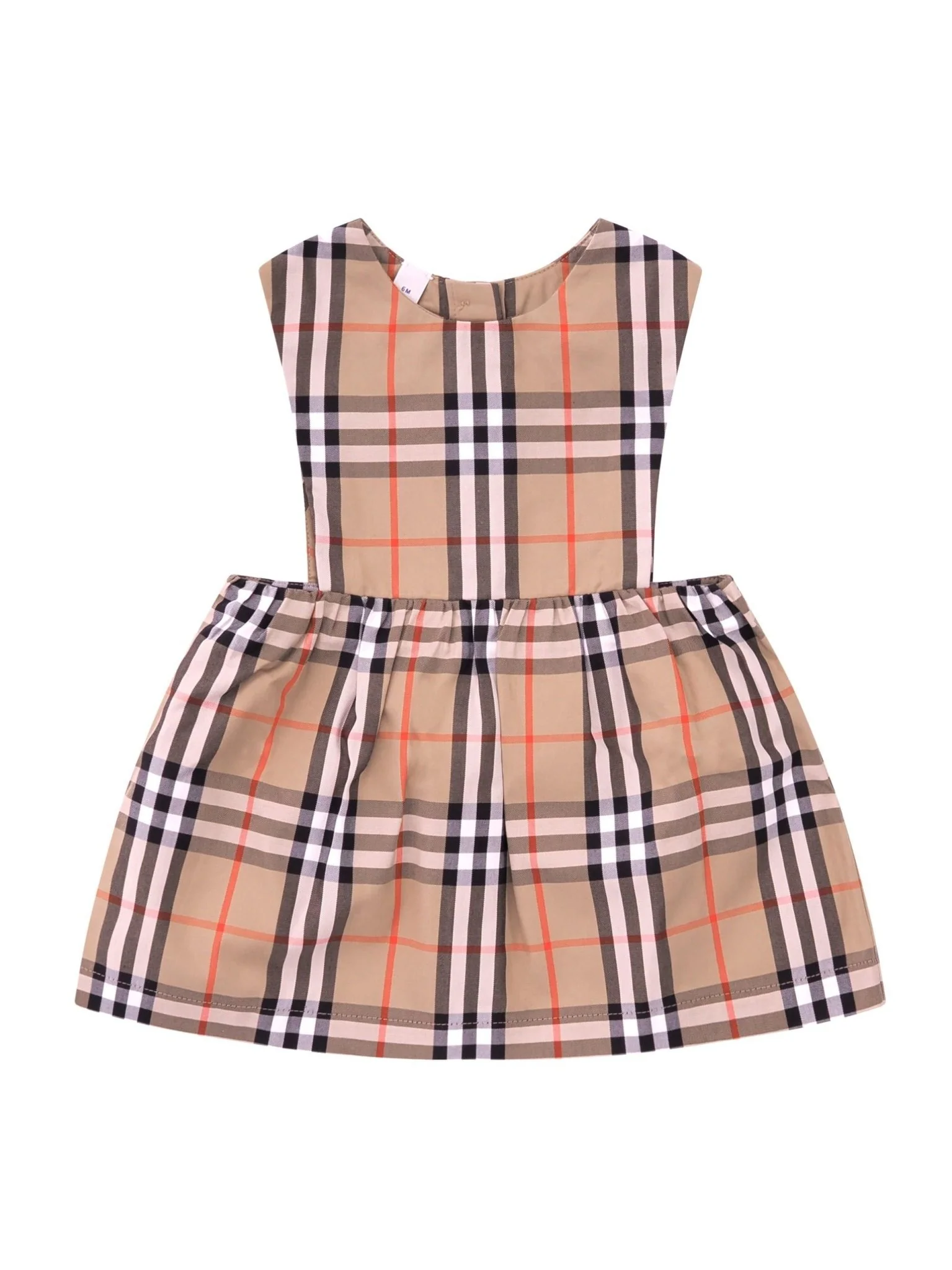 Set abito e body per neonata Burberry Kids beige con motivo a quadri - Image 3