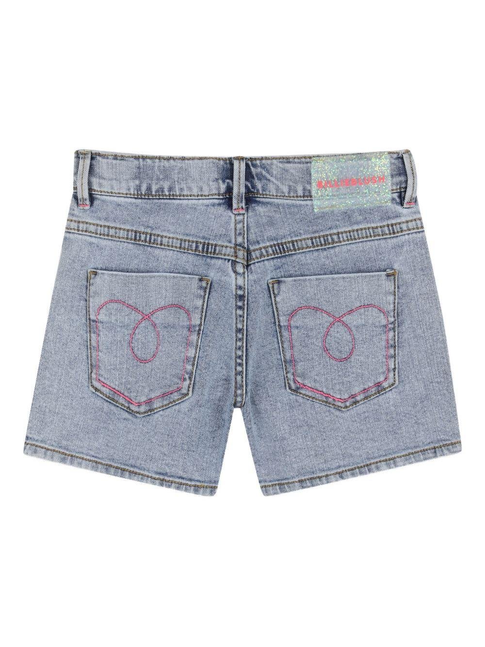 Shorts per bambina Billieblush azzurro con paillettes - Image 3