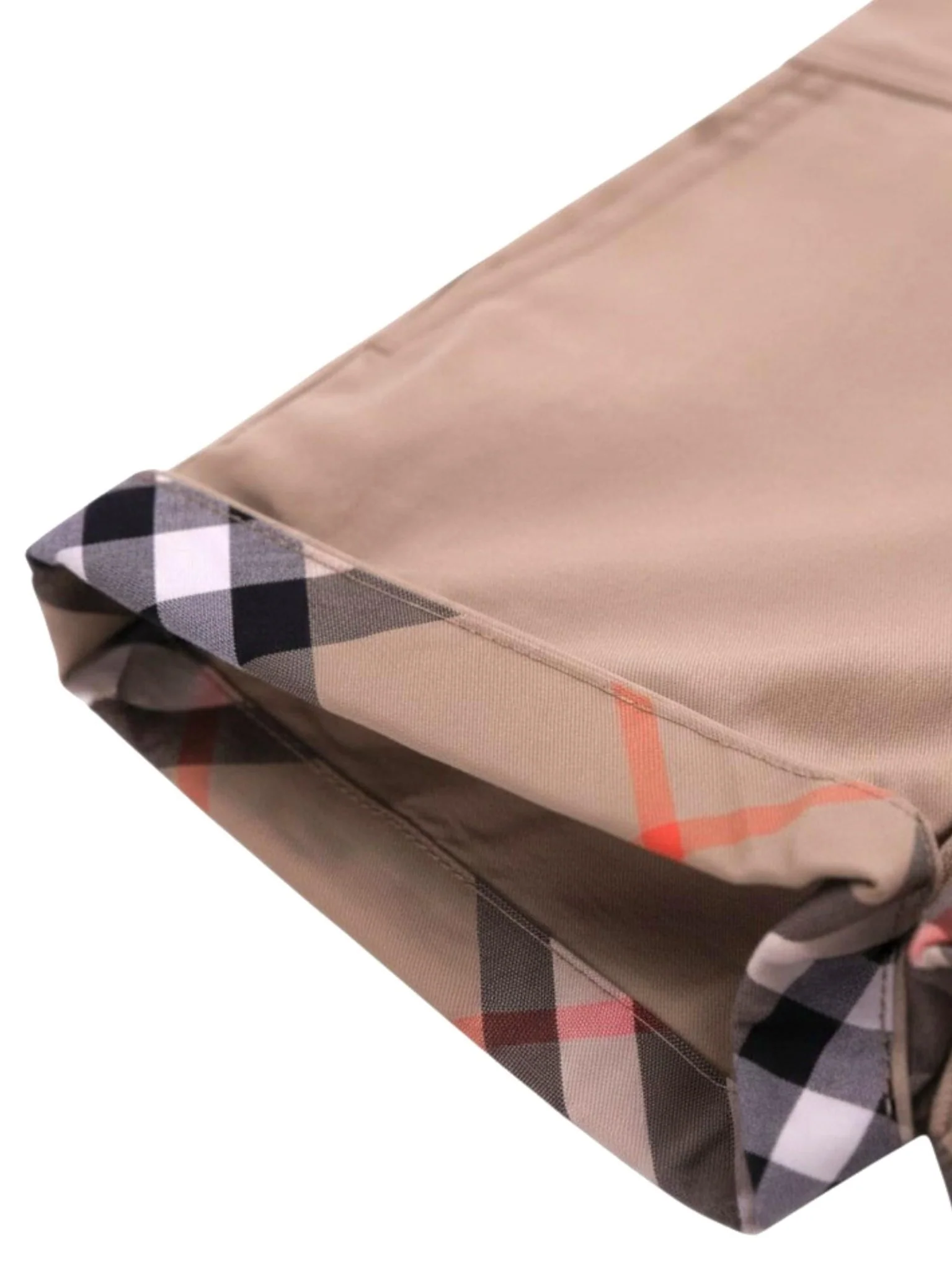 Shorts per neonati Burberry Kids beige con risvolto Check - Image 3