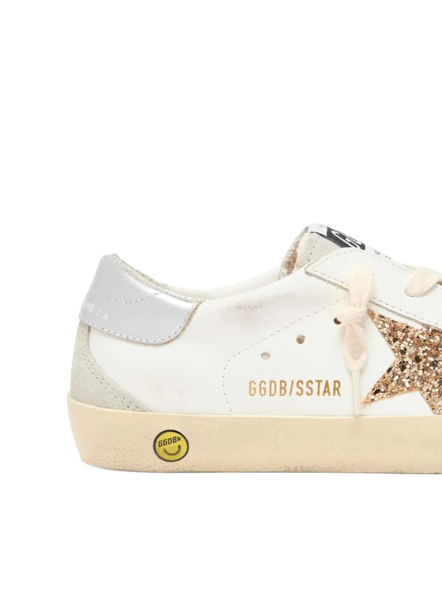 Sneakers in pelle per bambina Golden Goose Kids bianco con stella glitter - Image 3