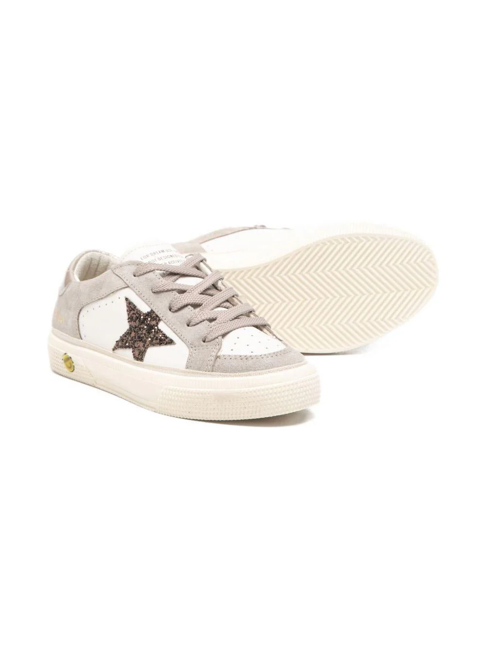 Sneakers per bambina Golden Goose Kids Double Quarter And Toe bianco con applicazione stella - Image 3