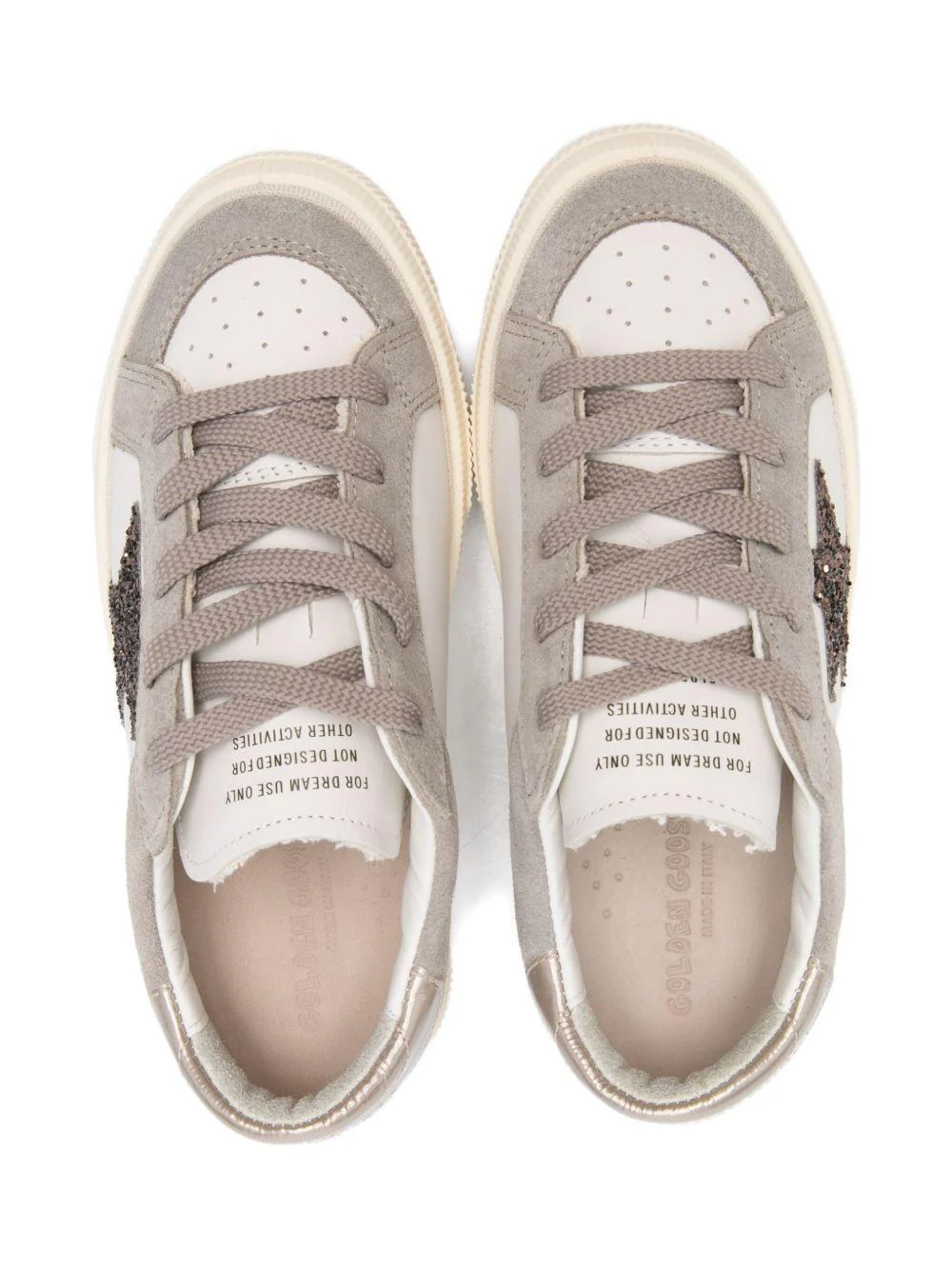 Sneakers per bambina Golden Goose Kids Double Quarter And Toe bianco con applicazione stella - Image 4