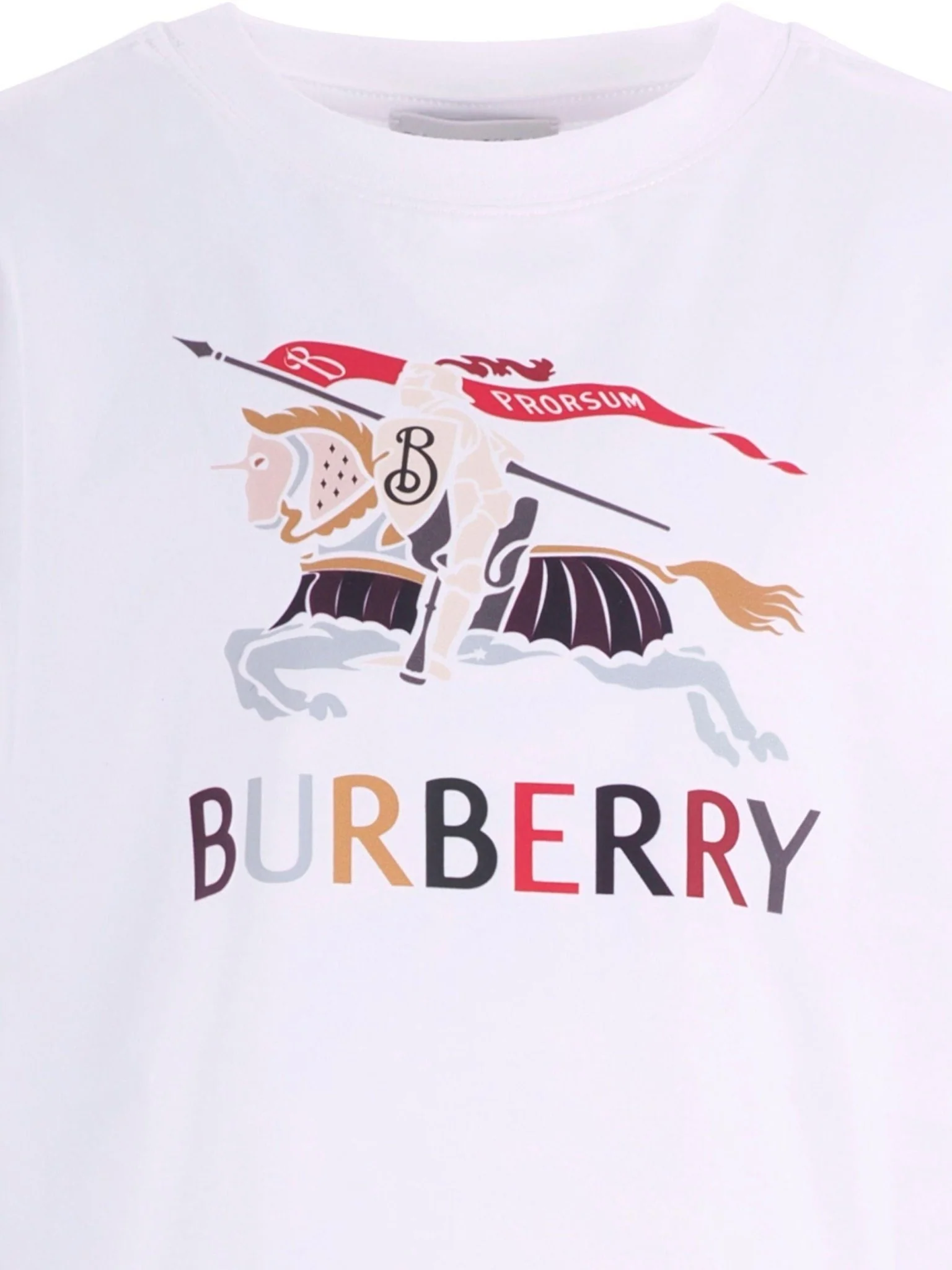 T-shirt per bambino Burberry Kids bianca con stampa grafica sul davanti - Image 3