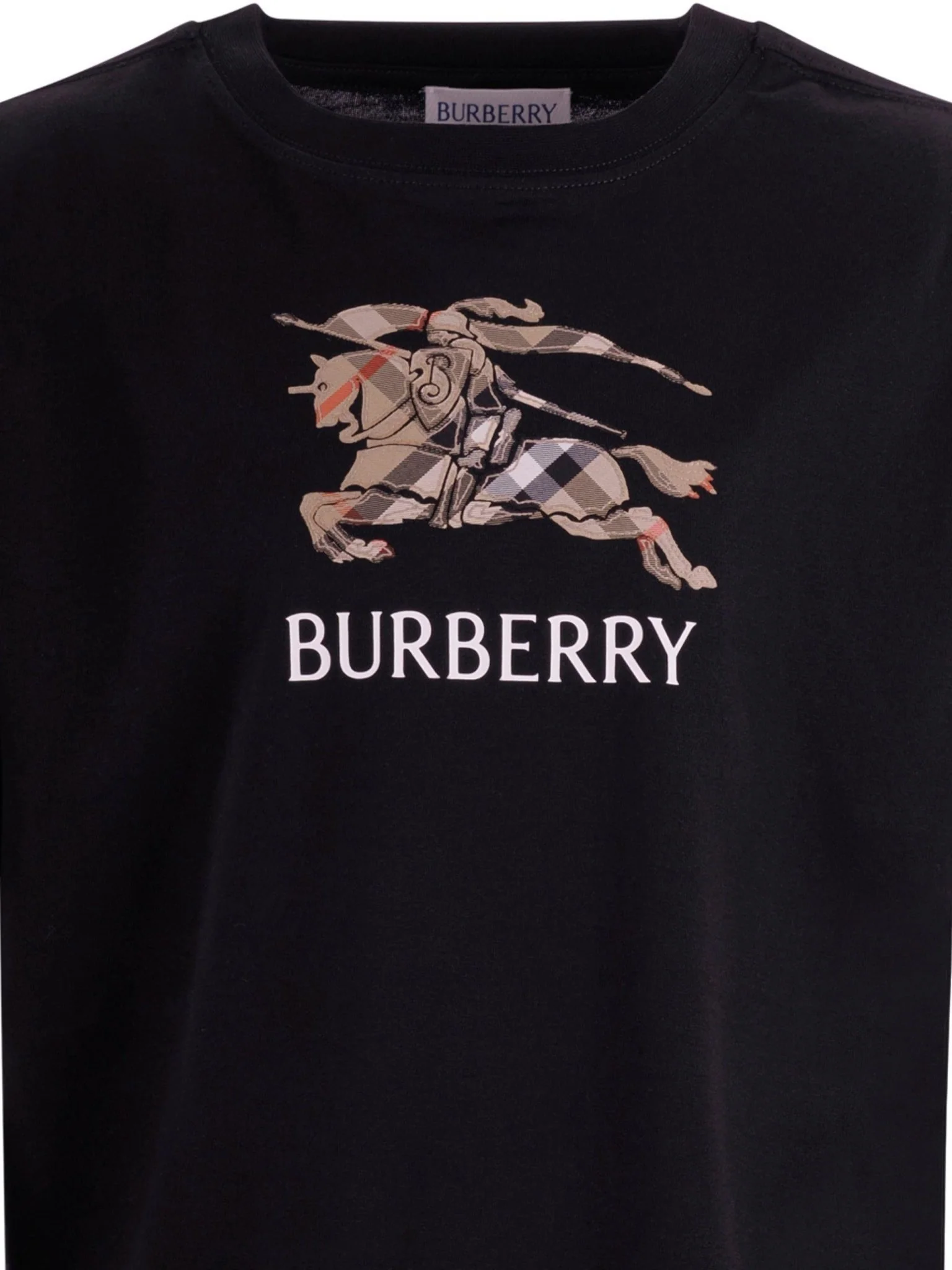 T-shirt per bambino Burberry Kids nera con stampa grafica sul davanti - Image 3