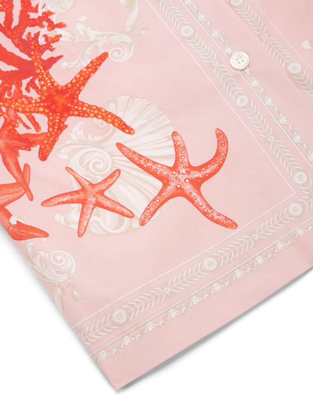 Camicia a maniche corte con stampa per bambina Versace Kids rosa con fantasia astratta - Image 3