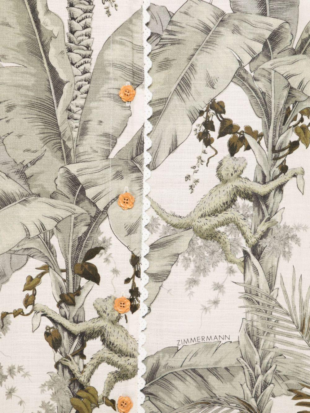 Abito Wylie per bambina ZIMMERMANN Kids verde con bordo smerlato - Image 3