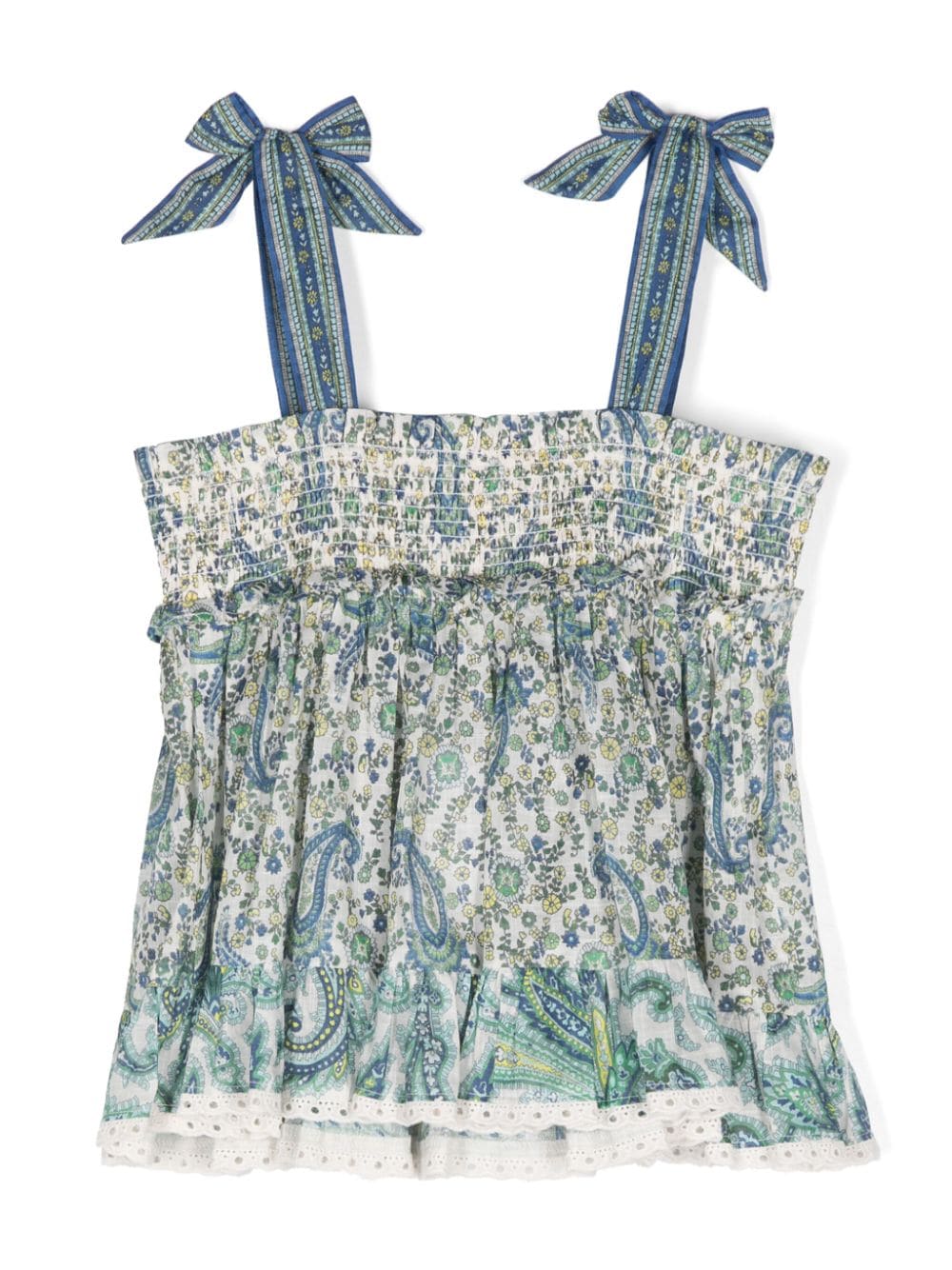Blusa svasata in cotone floreale - Image 3